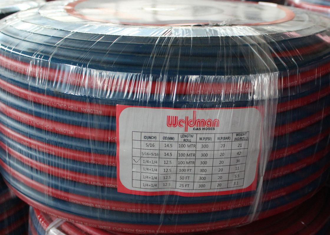 شیلنگ لاستیکی جوشکاری استاندارد ISO 3821 5/16 اینچ 100 متر رول درجه گرید R