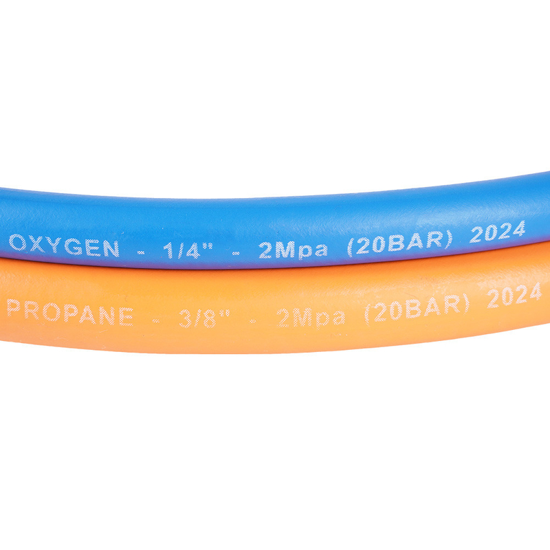 درجه T مقاومت در برابر فرسایش Reducer Twin Welding Hose نارنجی 3/8' آبی 1/4'