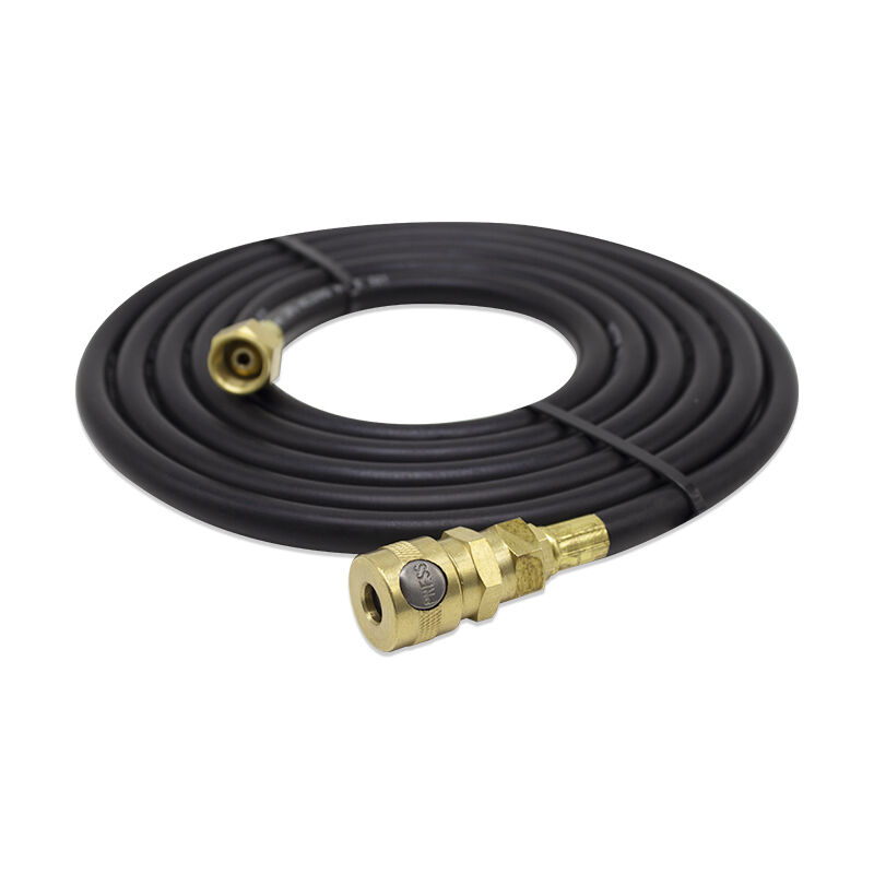 شلنگ جوشکاری دوقلو فشار بالا 300 PSI با ساختار لاستیکی انعطاف‌پذیر و اتصالات برنجی متحرک