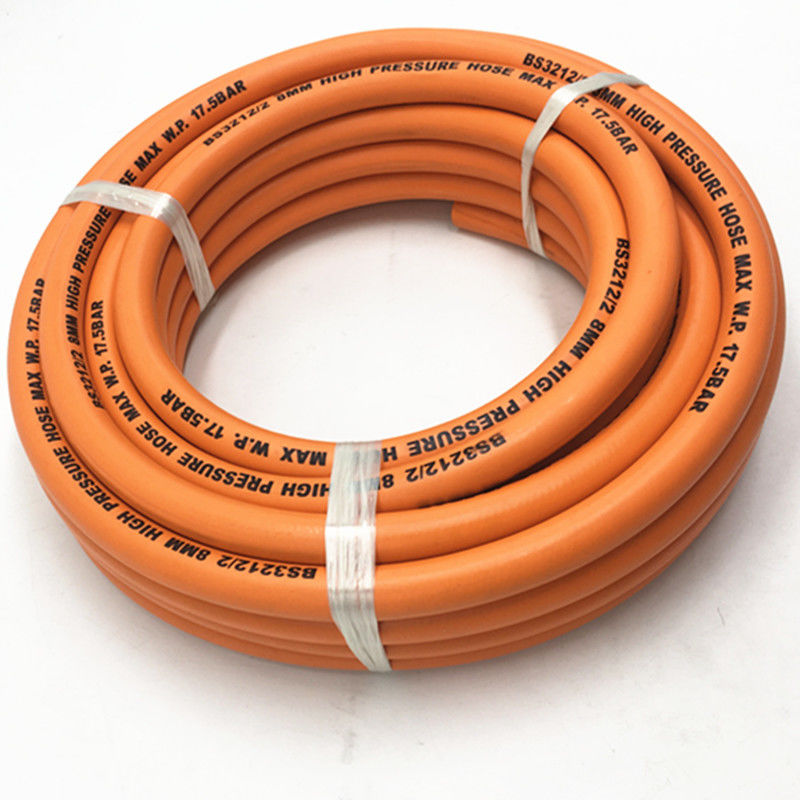 شیلنگ گاز 5/16 اینچی شیلنگ گاز لاستیک LPG L نارنجی مواد NBR مواد برای آشپزی خانگی