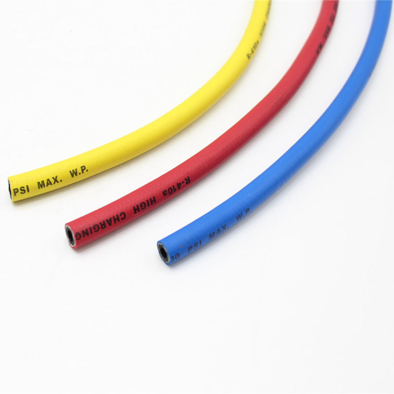 شلنگ شارژ مبرد لاستیکی R410a قرمز زرد آبی برای تهویه هوا
